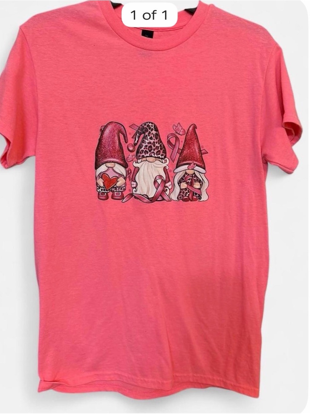 Gildan Coral Pink Gnome Trio Short Sleeve Tee